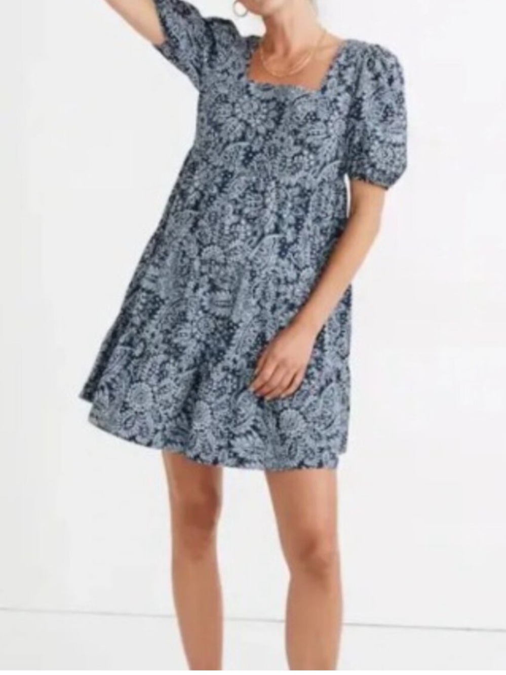 Madewell Paisley Garden Puff Sleeve Baby Doll Dress Size 4